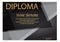 Diploma or certificate of achievement. Geometric black and gray