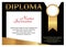 Diploma or certificate. Elegant gold and black design. Vector