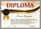 Diploma or certificate. Gold and black decorative elements. Winning the competition. Award winner. Reward. Vector