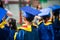 Diploma graduating little student kid outdoor closeup