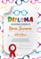 Diploma template for kids with reading glasses.