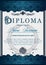 The diploma is vertical in the style of vintage, rococo, baroque