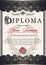 The diploma is vertical in the style of vintage, rococo, baroque