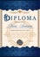 The diploma is vertical in the style of vintage, rococo, baroque