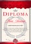 The diploma is vertical in the style of vintage, rococo, baroque.blue and silver colors