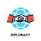Diplomacy icon concept, politics collection