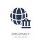 diplomacy icon. Trendy flat vector diplomacy icon on white background from law and justice collection