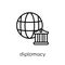 diplomacy icon. Trendy modern flat linear vector diplomacy icon