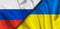 diplomatic relations between Ukraine and russia. Flag of the two countries.