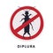 Diplura Harmful Insect Prohibition Sign, Pest Control and Extermination Service Vector Illustration on White Background