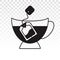 Dipping teabag / tea bag into a glass - Flat icon on a transparent background
