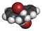 Diquat dibromide contact herbicide molecule 3D rendering. Atoms are represented as spheres with conventional color coding:.