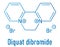 Diquat dibromide contact herbicide molecule. Skeletal formula.