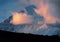 Diran peak under clouds