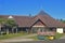 Direct front view of Airport of Ile Des Pins Island, New Caledonia