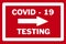 Direction arrow for Covid testing