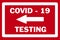 Direction arrow for Covid testing