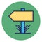 Direction arrows, finger post Vector Icon which can easily edit