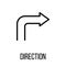 Direction icon or logo in modern line style.