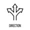 Direction icon or logo in modern line style.