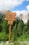 Direction indicator arrow for Alta via de Dolomites