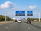 Direction information on overhead gantry, motorway A27 between Utrecht and Hilversum, Netherlands