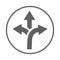 Direction, move, path, pathways, to icon. Gray vector sketch.