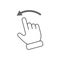 Direction of movement of the hand. Management and adjustment icon. Flat style