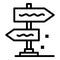 Direction pillar icon, outline style