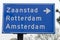 Direction Sign Going To Zaanstad Rotterdam Amsterdam At Diemen The Netherlands 11-11-2021