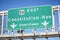 Direction sign to Constitution Avenue in Washington - WASHINGTON, DISTRICT OF COLUMBIA - APRIL 8, 2017