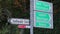 Direction signs at Interlaken Switzerland - BERN, SWITZERLAND - OCTOBER 9, 2020