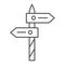 Direction thin line icon, way and guidepost, signpost sign, vector graphics, a linear pattern on a white background.