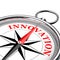 Direction to Innovation Conceptual Compass Closeup. 3d Rendering