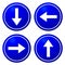 Directional Arrows Blue Signs
