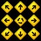Directional Arrows Yellow Signs 02