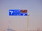 A directional side traffic sign informative board in South Sinai gives directions of Sharm El Sheikh, East Qantara, Arish and