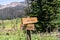 Directional sign for Jade Lakes and Upper Brooks Lake trails in Wyoming