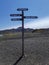 Directional sign on the Laugavegur hiking trail, signalling, Laugavegur, Botnar, Emstrur Hvanngil