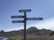 Directional sign on the Laugavegur hiking trail, signalling, Laugavegur, Botnar, Emstrur Hvanngil