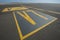 Directional sign markings on a runway