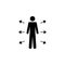 directions, person, arrows icon. Simple glyph, flat vector of People icons for UI and UX, website or mobile application