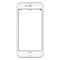 Directly front view of white mobile smart phone mockup