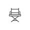 Director chair icon in flat style. Producer seat vector illustration on white isolated background. Movie business concept