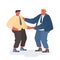 Director Congratulate Worker for Successful Work. Confident Businessman Company Boss Shaking Hand to Office Employee