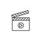 director cracker icon. Element of video products outline icon for mobile concept and web apps. Thin line director cracker icon can