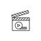 director cracker icon. Element of video products outline icon for mobile concept and web apps. Thin line director cracker icon can