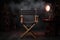 The director\\\'s chair stands as a symbol of command in the studio.