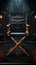The director\\\'s chair stands as a symbol of command in the studio.