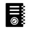 Directory book, notepad icon. Black color vector graphics